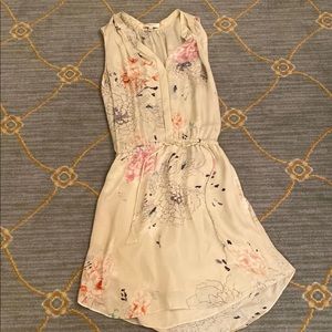 Aritizia silk floral sleeveless dress